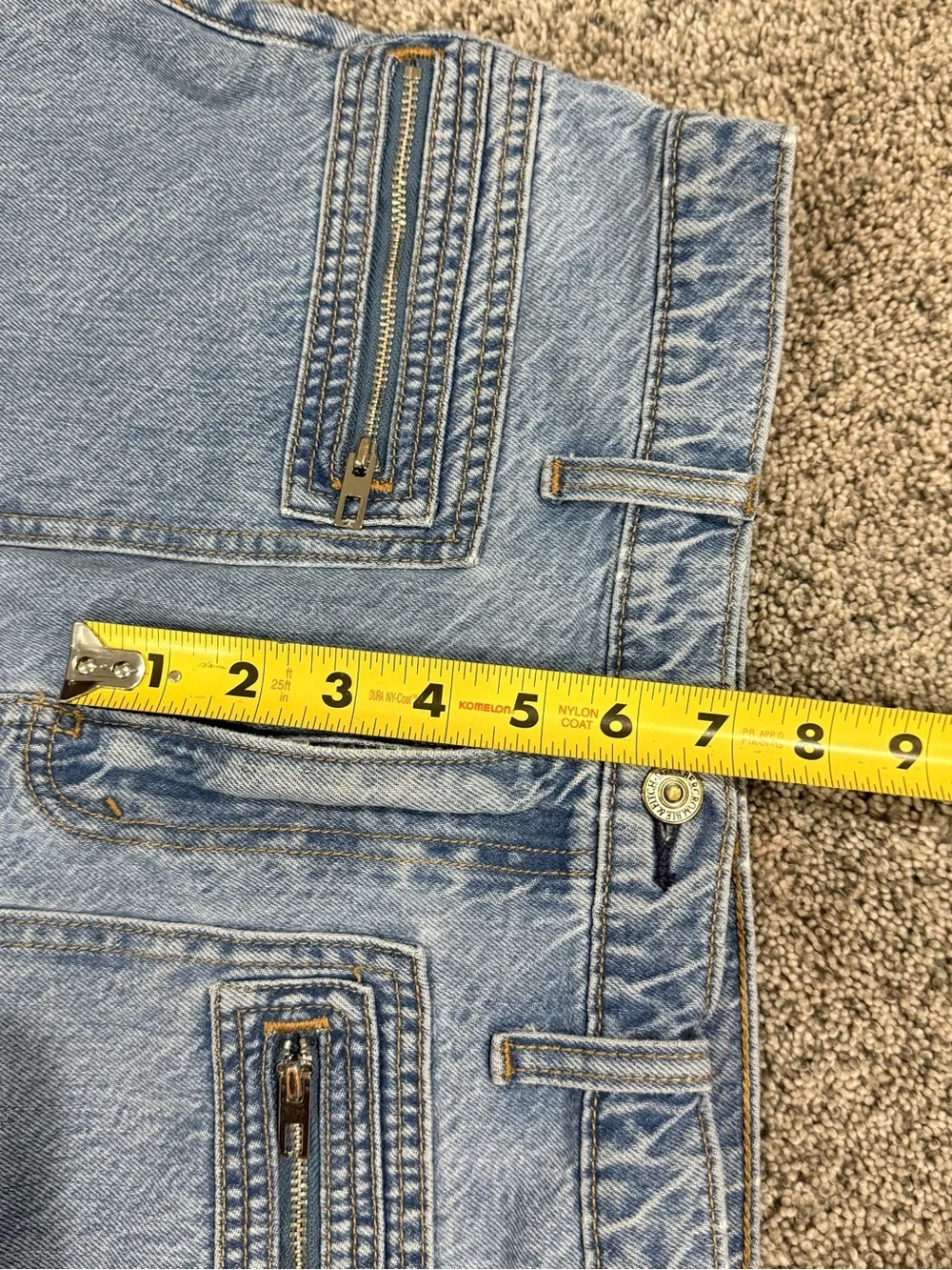 Abercrombie Fitch Light Wash High Rise Pockets Micro Mini Denim Skirt Women US 8